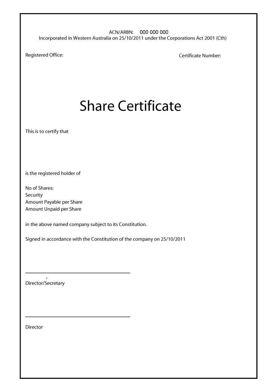 40+ Free Stock Certificate Templates (Word, Pdf) ᐅ Templatelab For Template Of Share Certificate