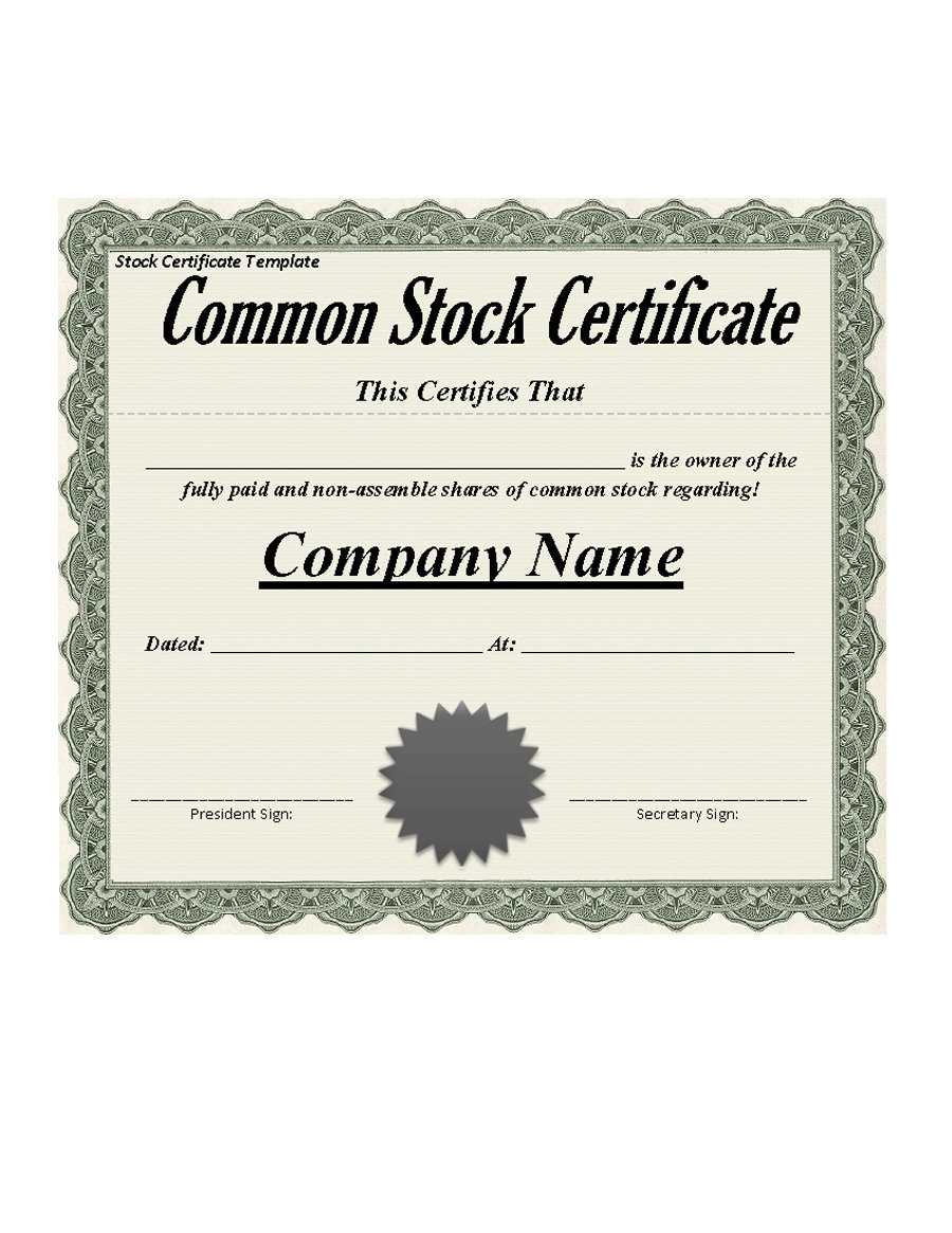 40+ Free Stock Certificate Templates (Word, Pdf) ᐅ Templatelab Intended For Share Certificate Template Pdf