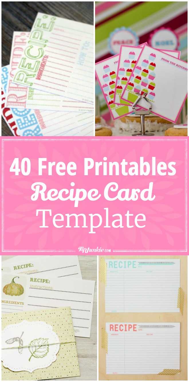 40 Recipe Card Template And Free Printables – Tip Junkie In Cookie Exchange Recipe Card Template