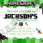 40Th Birthday Ideas: Minecraft Birthday Invitation Template Free With Minecraft Birthday Card Template