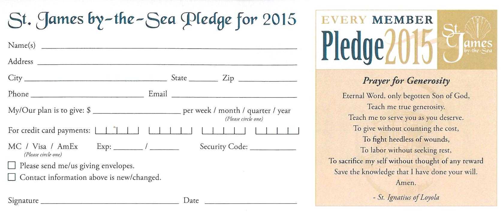 4570Book | Church Pledge Cards Clipart In Pack #4661 For Free Pledge Card Template