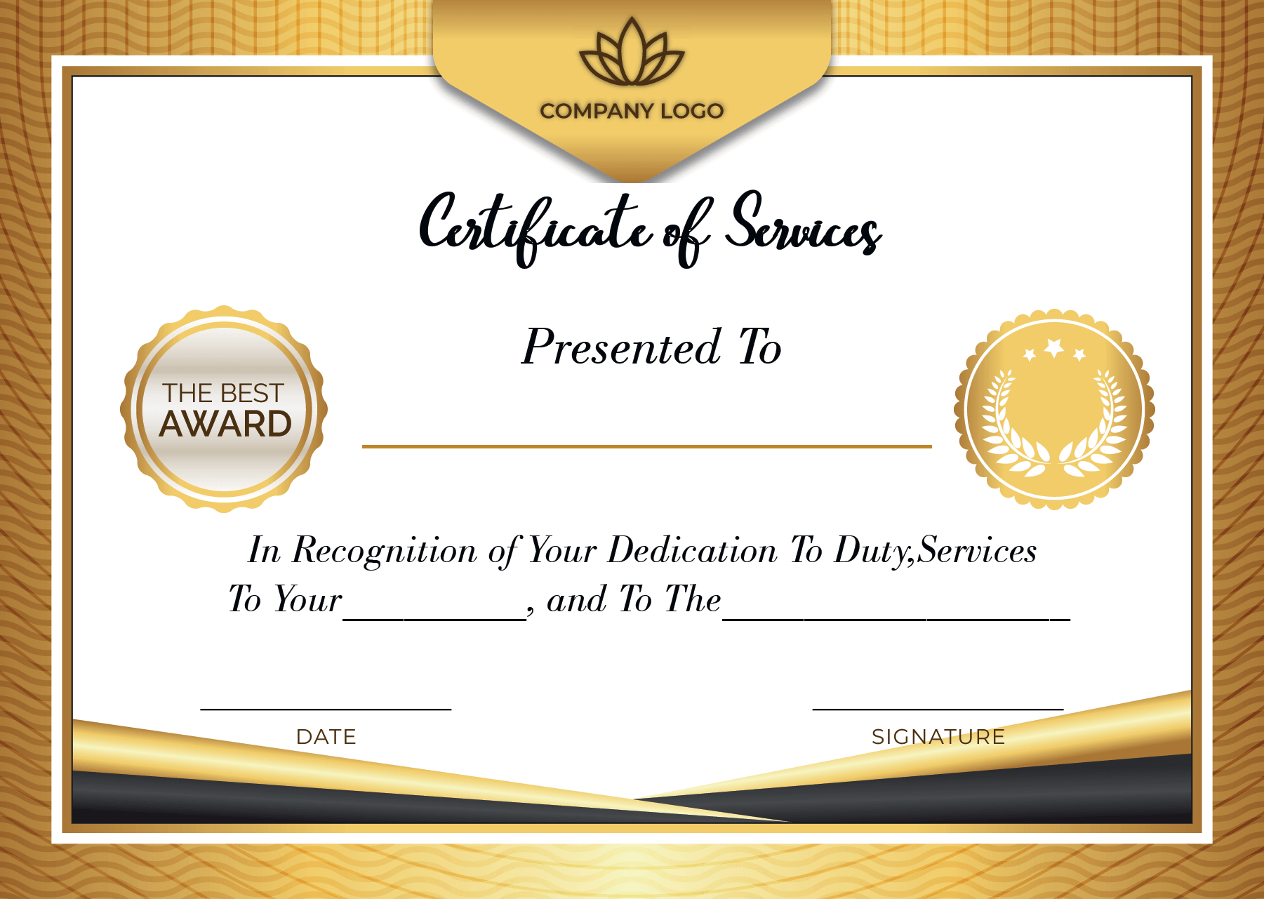 5+ Free Printable Certificate Of Service Templates | How To Wiki Pertaining To Certificate For Years Of Service Template