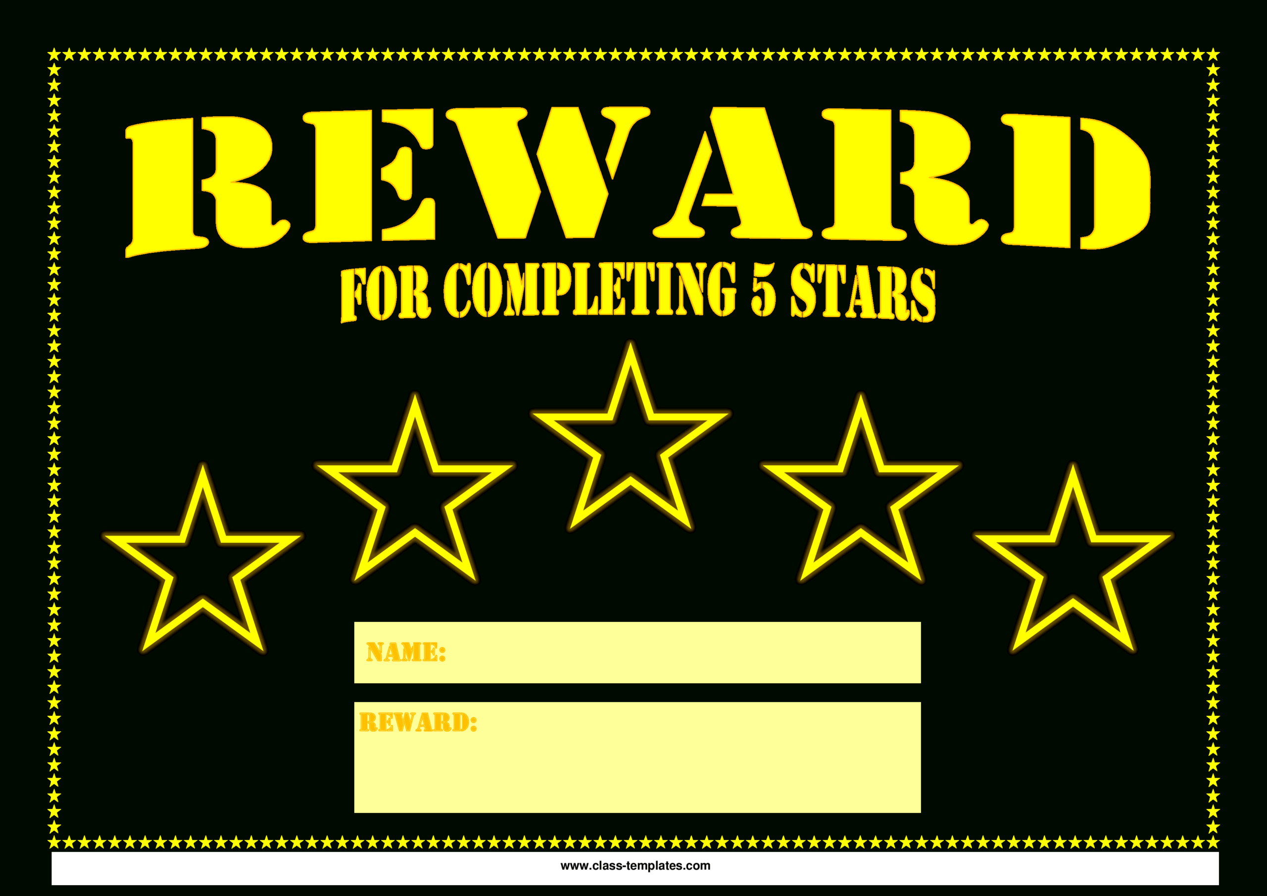 5 Star Printable Reward Certificate | Templates At With Star Naming Certificate Template