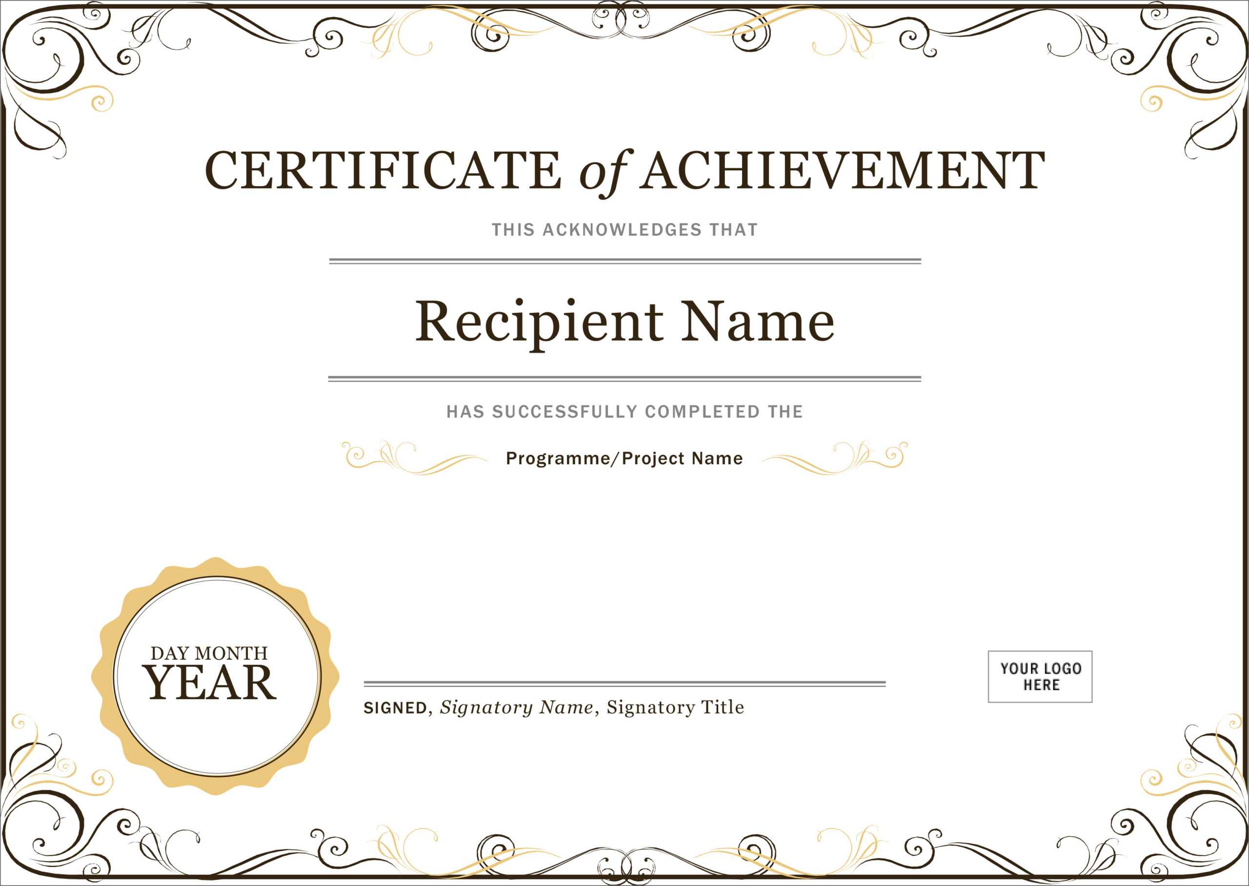 50 Free Creative Blank Certificate Templates In Psd Inside Blank Award Certificate Templates Word