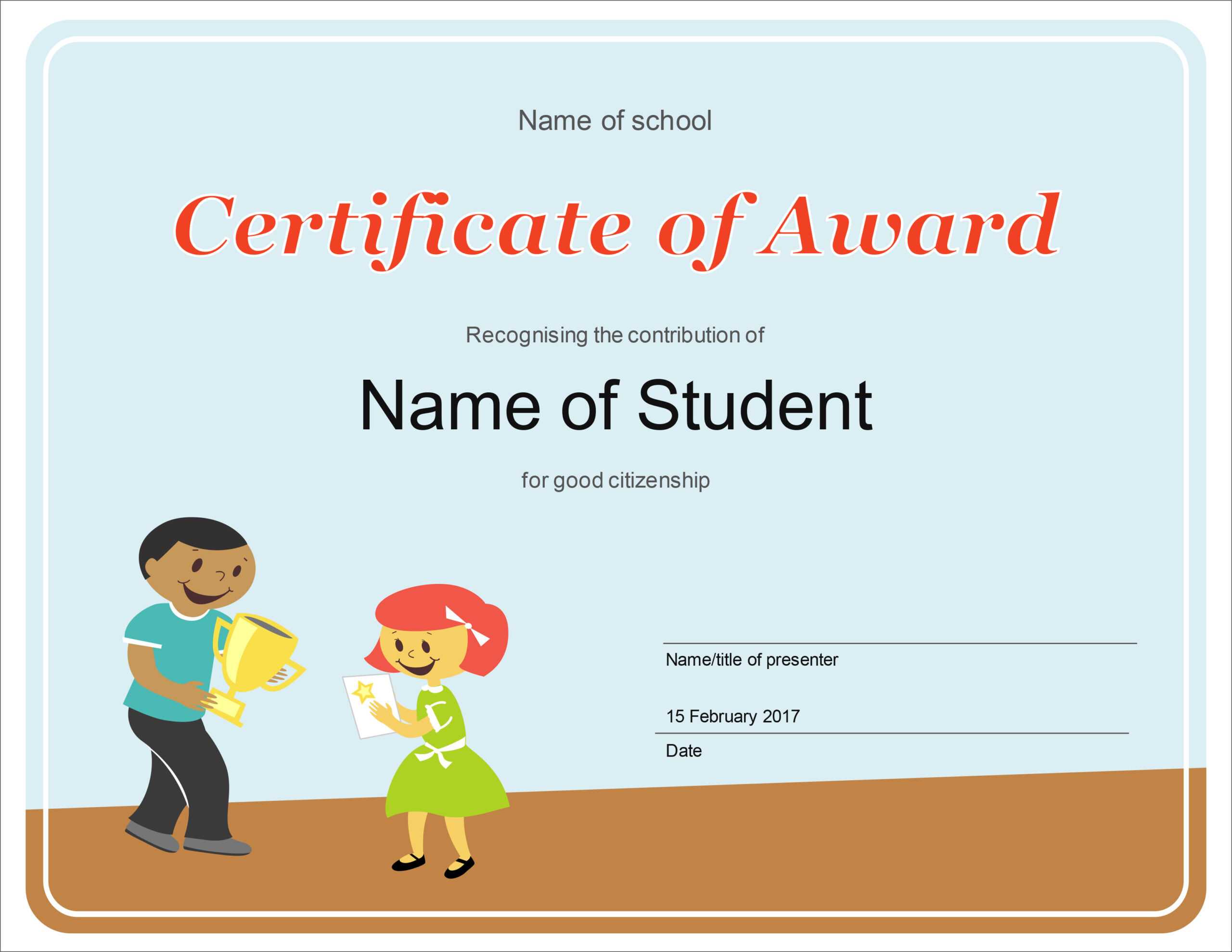 50 Free Creative Blank Certificate Templates In Psd Intended For Free Student Certificate Templates