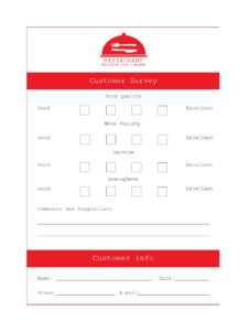 50 Printable Comment Card &amp; Feedback Form Templates ᐅ throughout Customer Information Card Template