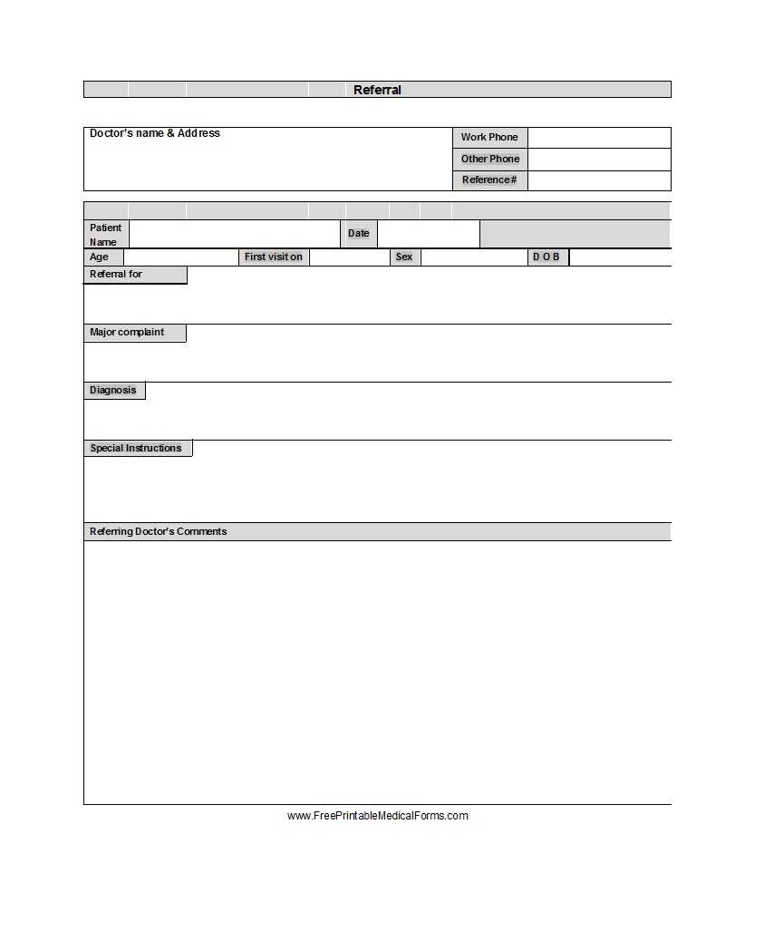 50 Referral Form Templates [Medical & General] ᐅ Templatelab In Referral Card Template Free