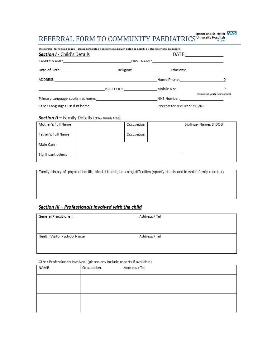 50 Referral Form Templates [Medical & General] ᐅ Templatelab Regarding Referral Certificate Template