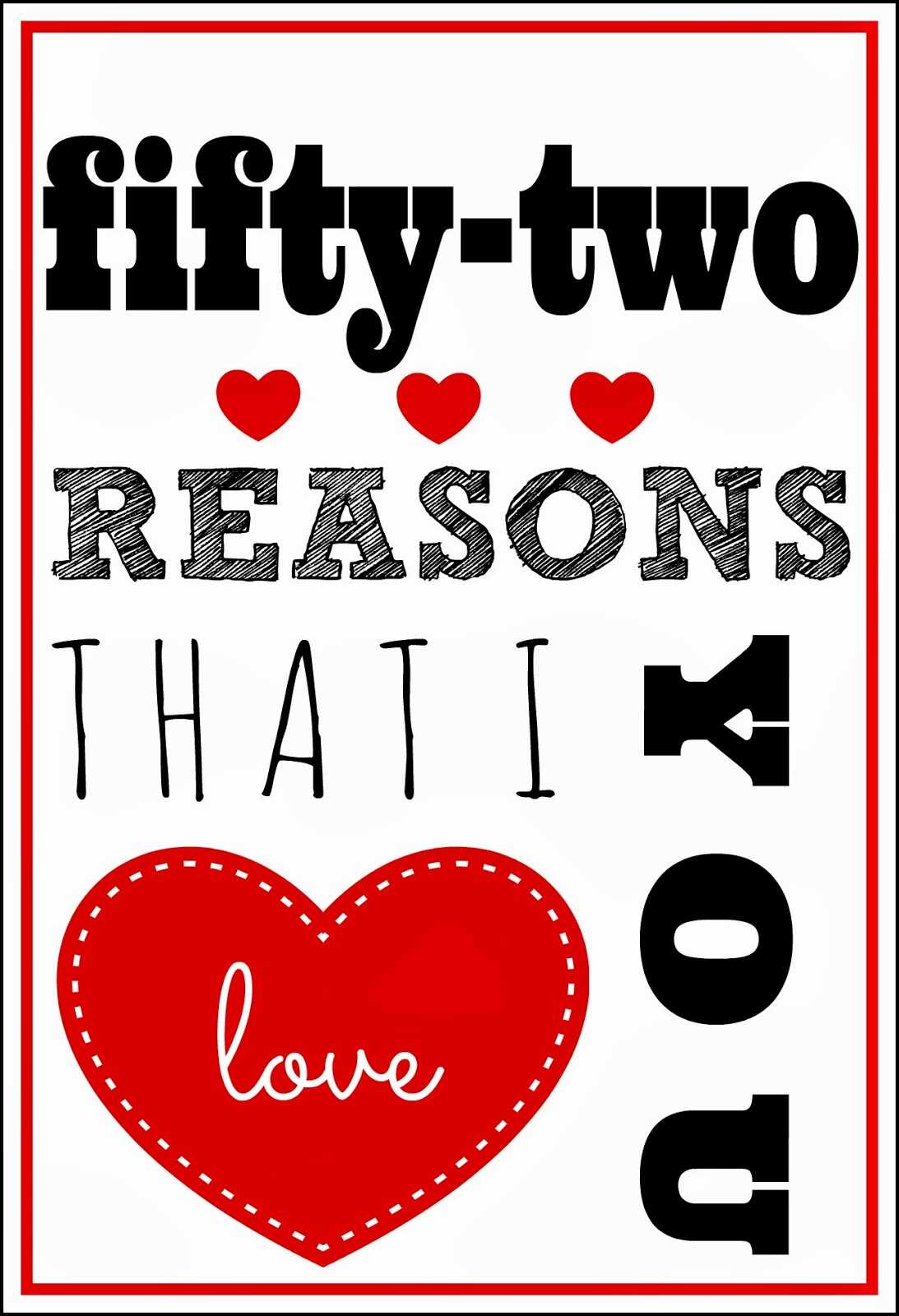 52 Reasons I Love You Template Free ] – You Will Get A For 52 Reasons Why I Love You Cards Templates