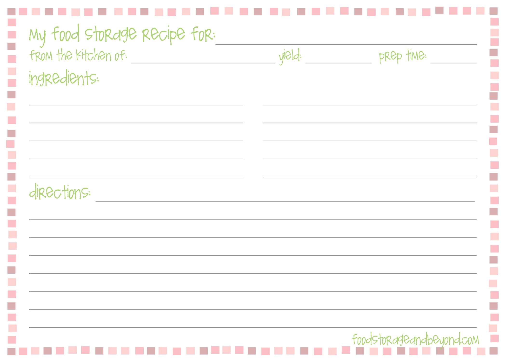 5X7 Recipe Card Template For Word – Tomope.zaribanks.co With Regard To Fillable Recipe Card Template