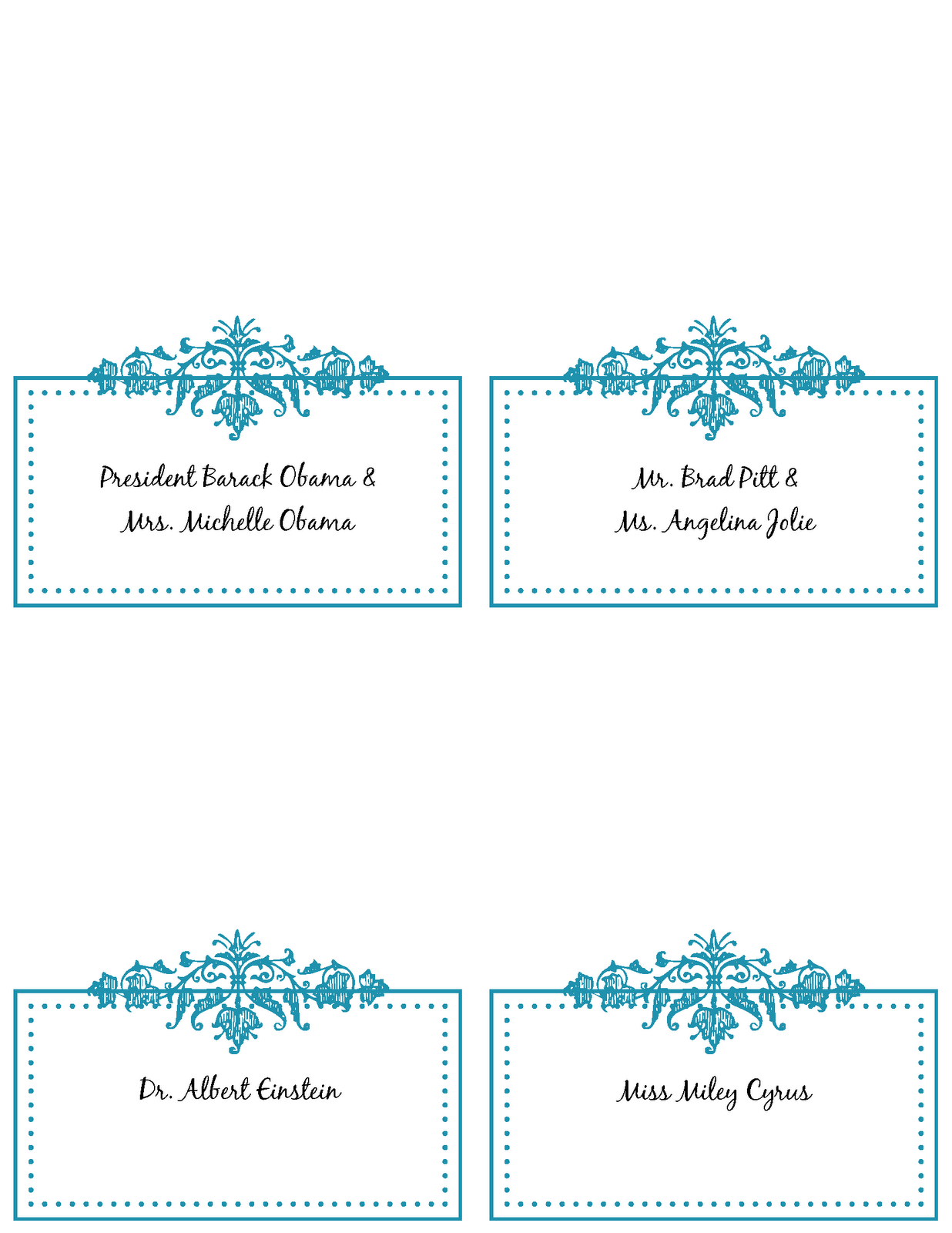 6 Best Images Of Free Printable Wedding Place Cards – Free In Table Name Card Template