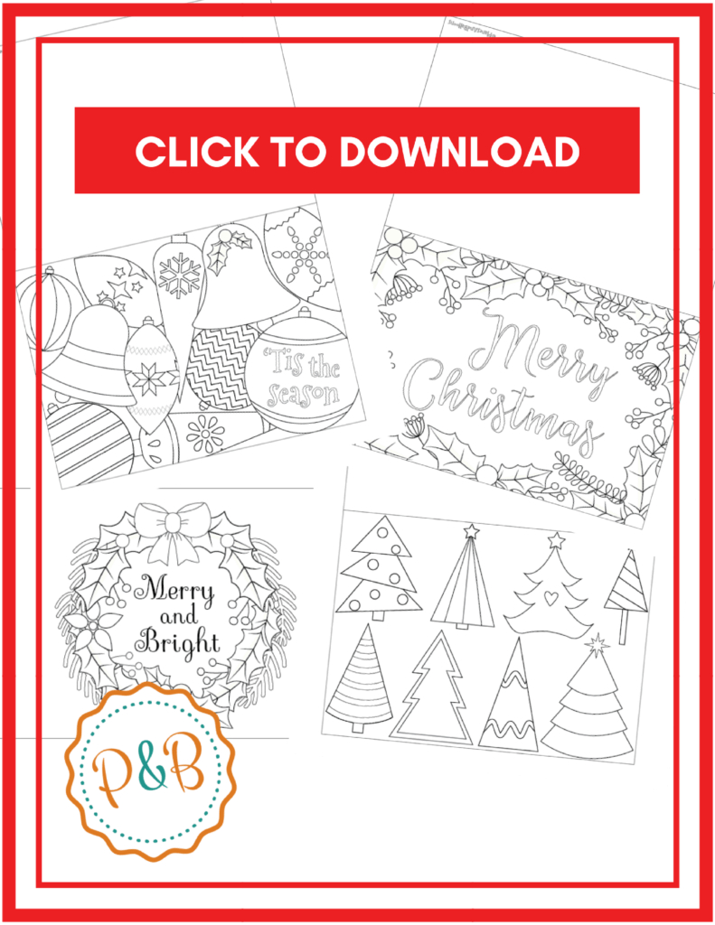 6 Unique Christmas Cards To Color Free Printable Download Intended For Printable Holiday Card Templates