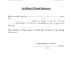 7+ Character Certificate Templates – Word Excel Samples Intended For Good Conduct Certificate Template