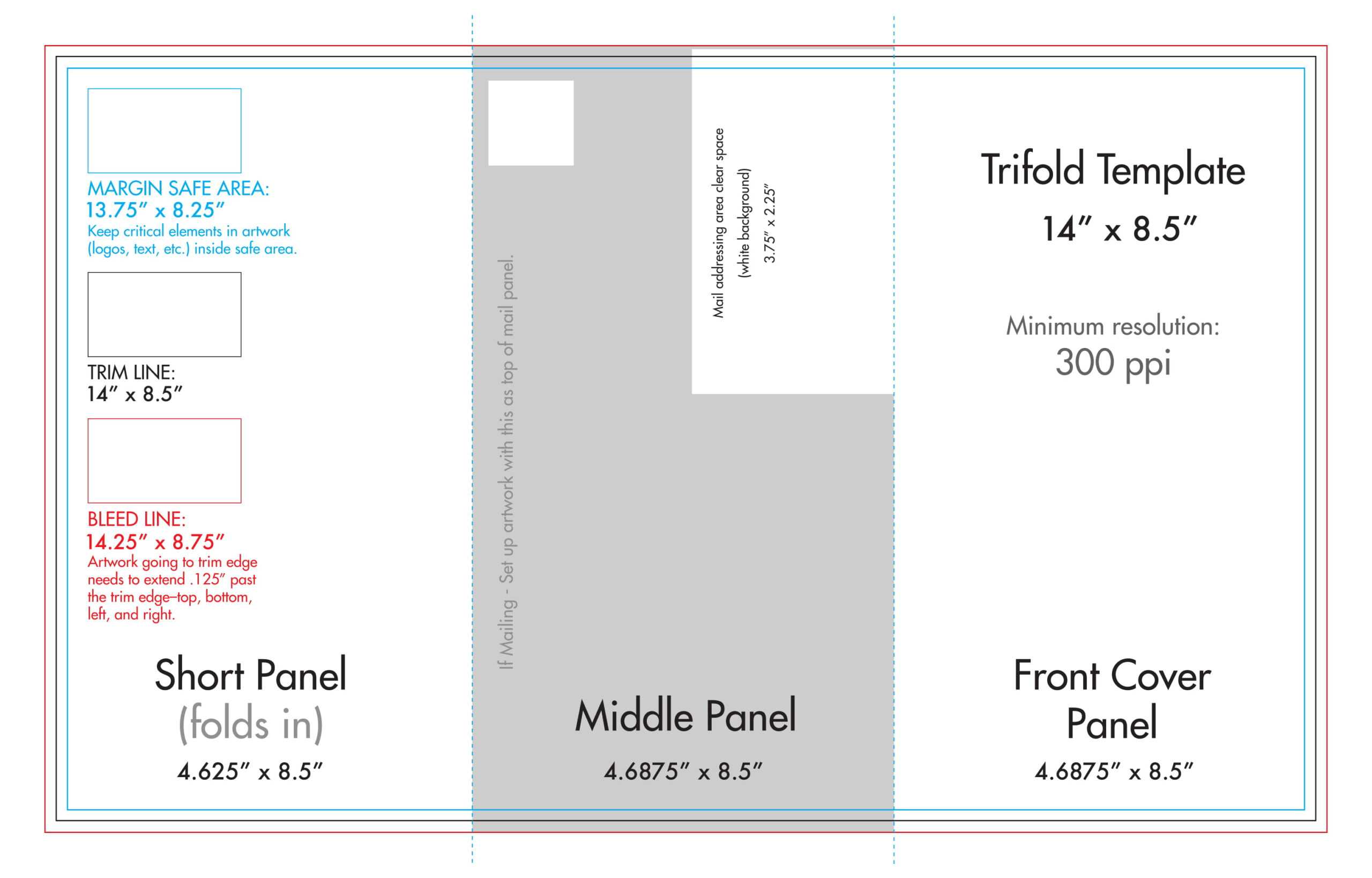 8.5" X 14" Tri Fold Brochure Template – U.s. Press With 6 Panel Brochure Template