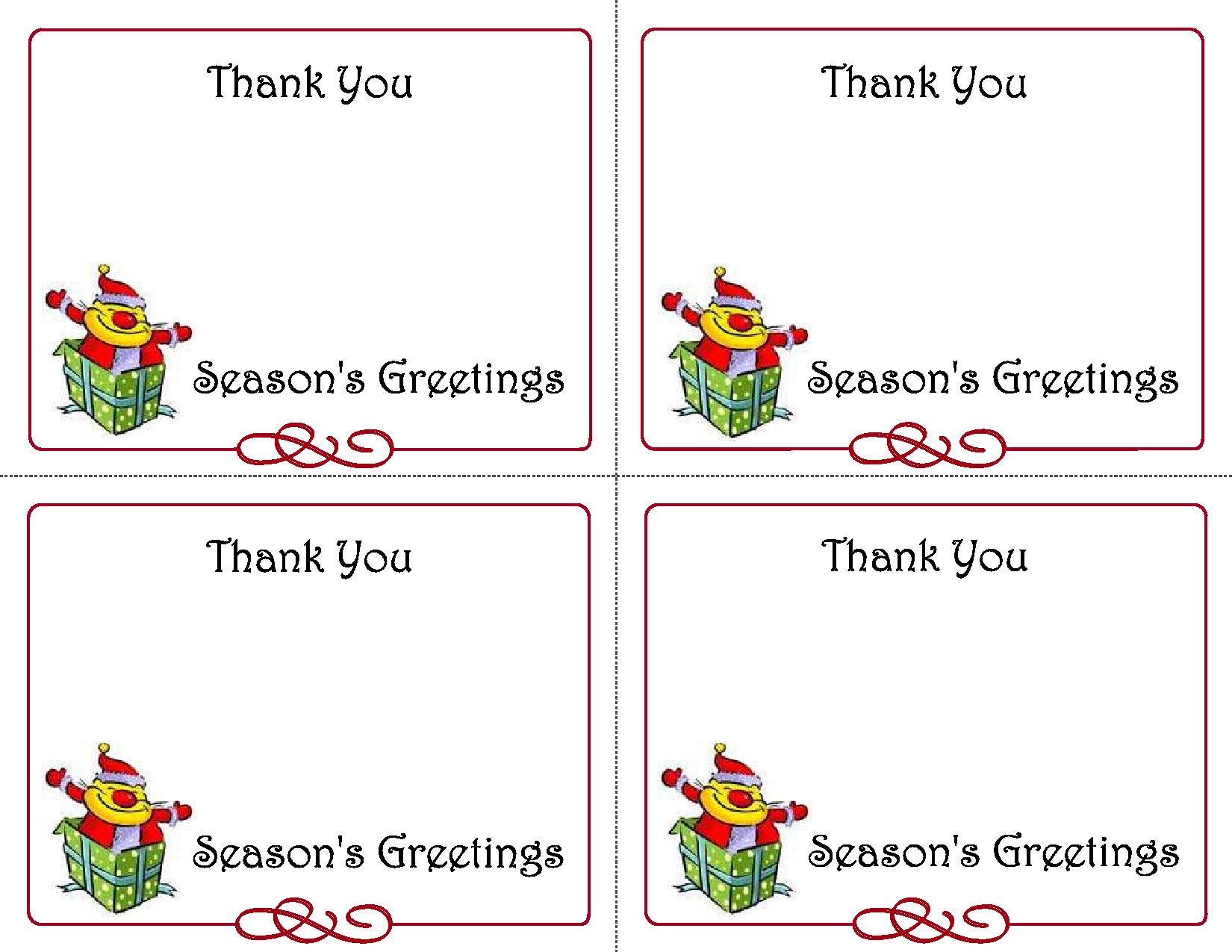 8 Best Images Of Printable Gift Cards – Printable Teacher Inside Christmas Thank You Card Templates Free