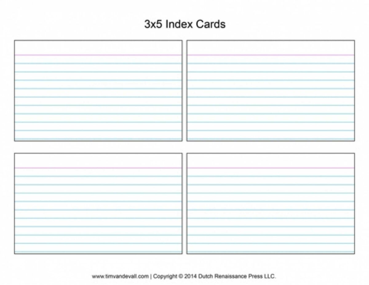 Word Template For 3X5 Index Cards Best Business Templates