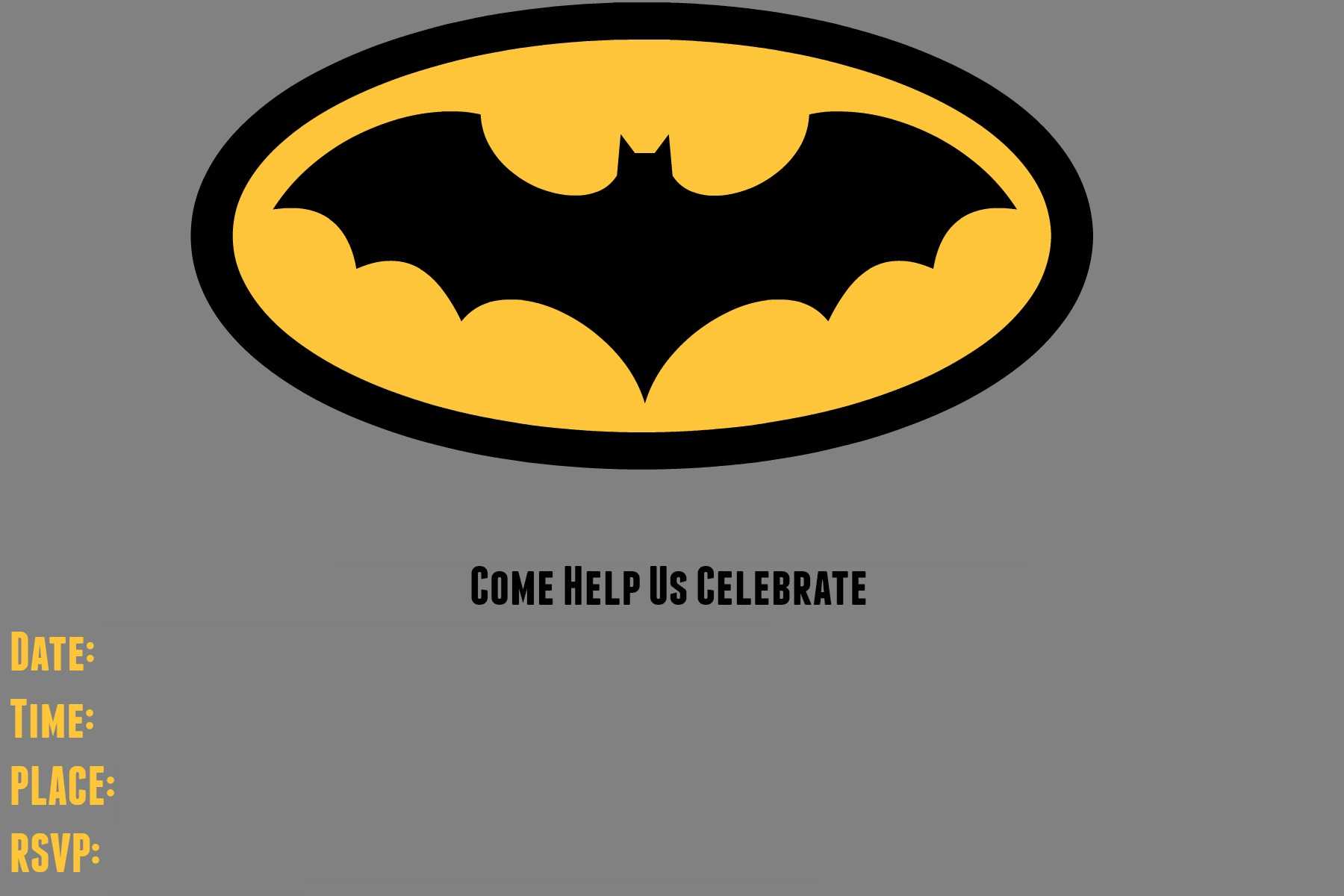 9 Awesome Batman Birthday Invitations | Kittybabylove Pertaining To Batman Birthday Card Template