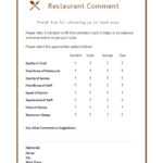 9 Restaurant Comment Card Templates - Free Sample Templates within Restaurant Comment Card Template