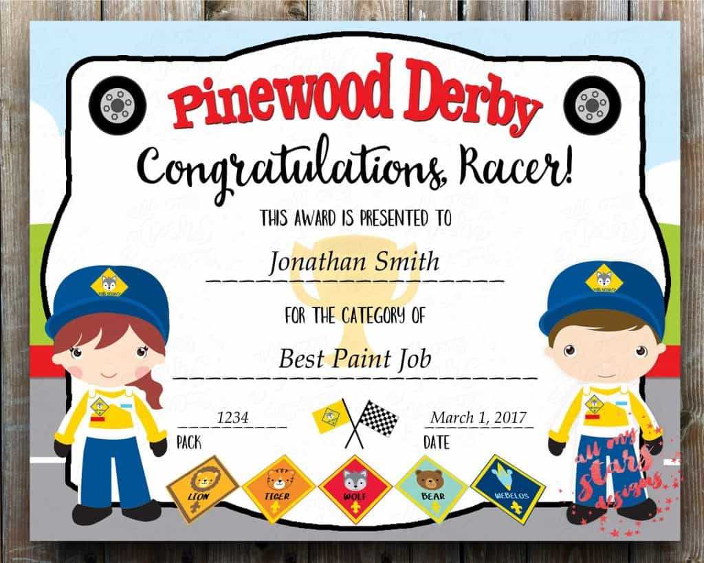 98 Of The Most Awesome Pinewood Derby Award Ideas ~ Cub In Pinewood Derby Certificate Template