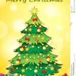 A Christmas Card Template With A Green Christmas Tree Stock In 3D Christmas Tree Card Template