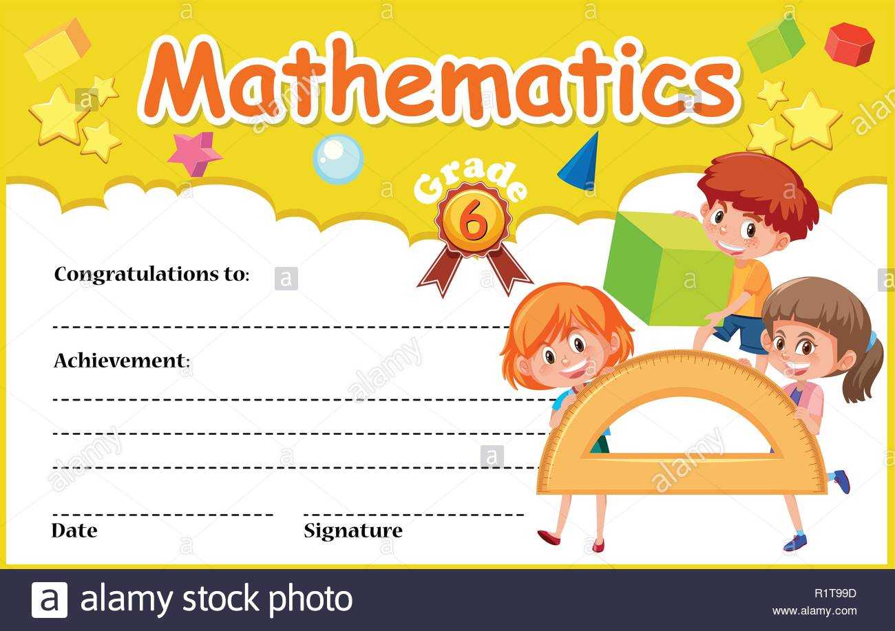 A Mathematic Certificate Template Illustration Stock Vector In Math Certificate Template