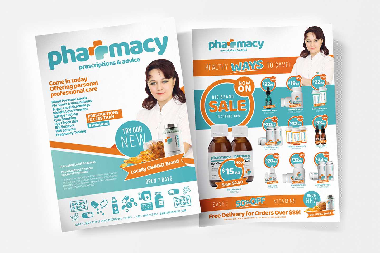 A4 Pharmacy Poster Template – Psd, Ai & Vector – Brandpacks In Pharmacy Brochure Template Free