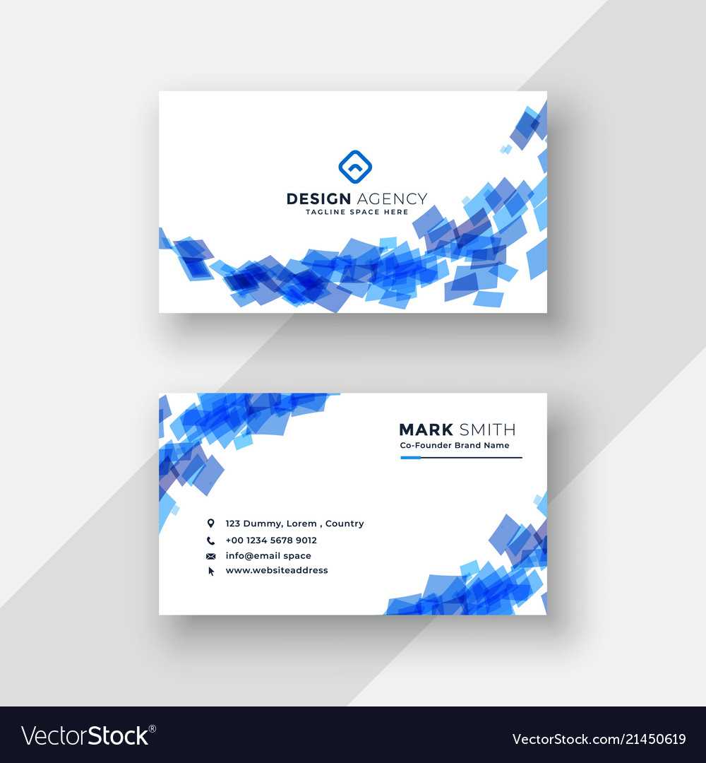 Abstract Blue Creative Business Card Template Within Advertising Card Template