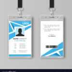 Abstract Blue Id Card Design Template Within Id Card Template Ai