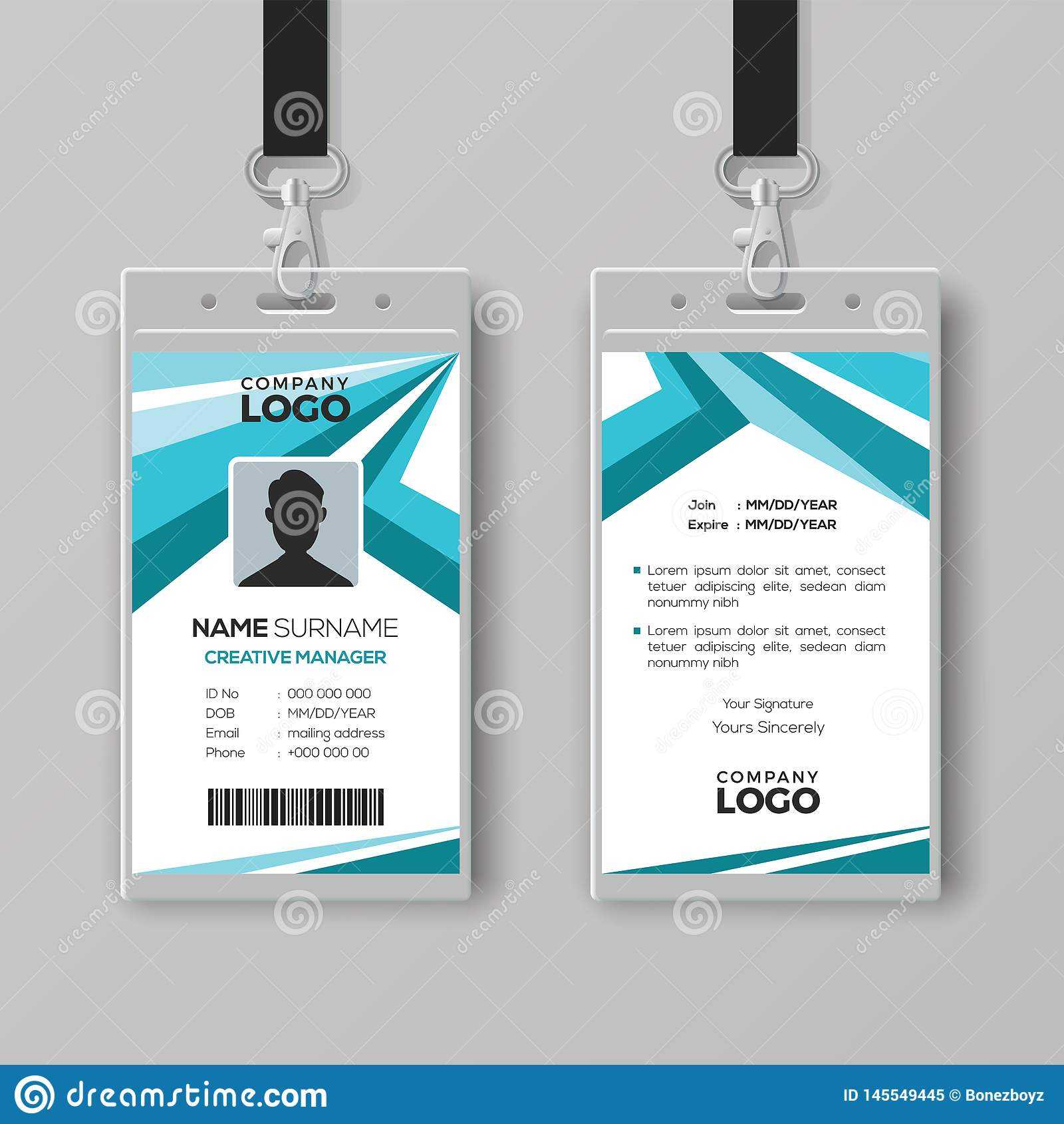 Abstract Corporate Id Card Design Template Stock Vector Inside Conference Id Card Template
