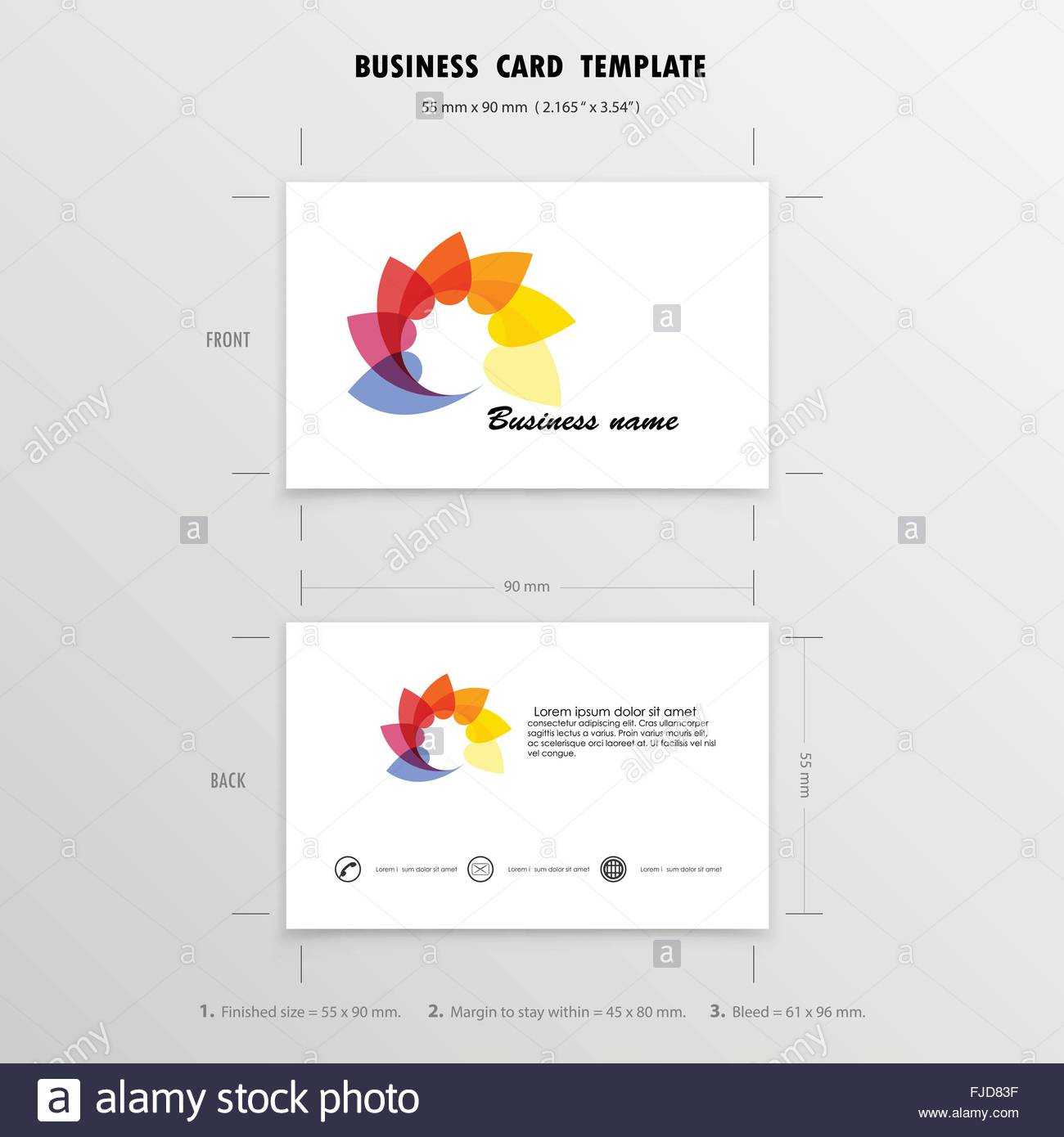 Abstract Creative Business Cards Design Template. Name Cards With Place Card Size Template