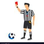 Abstract In Blue Football Referee With Red Card pertaining to Soccer Referee Game Card Template