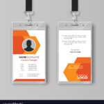 Abstract Orange Id Card Design Template Pertaining To Conference Id Card Template