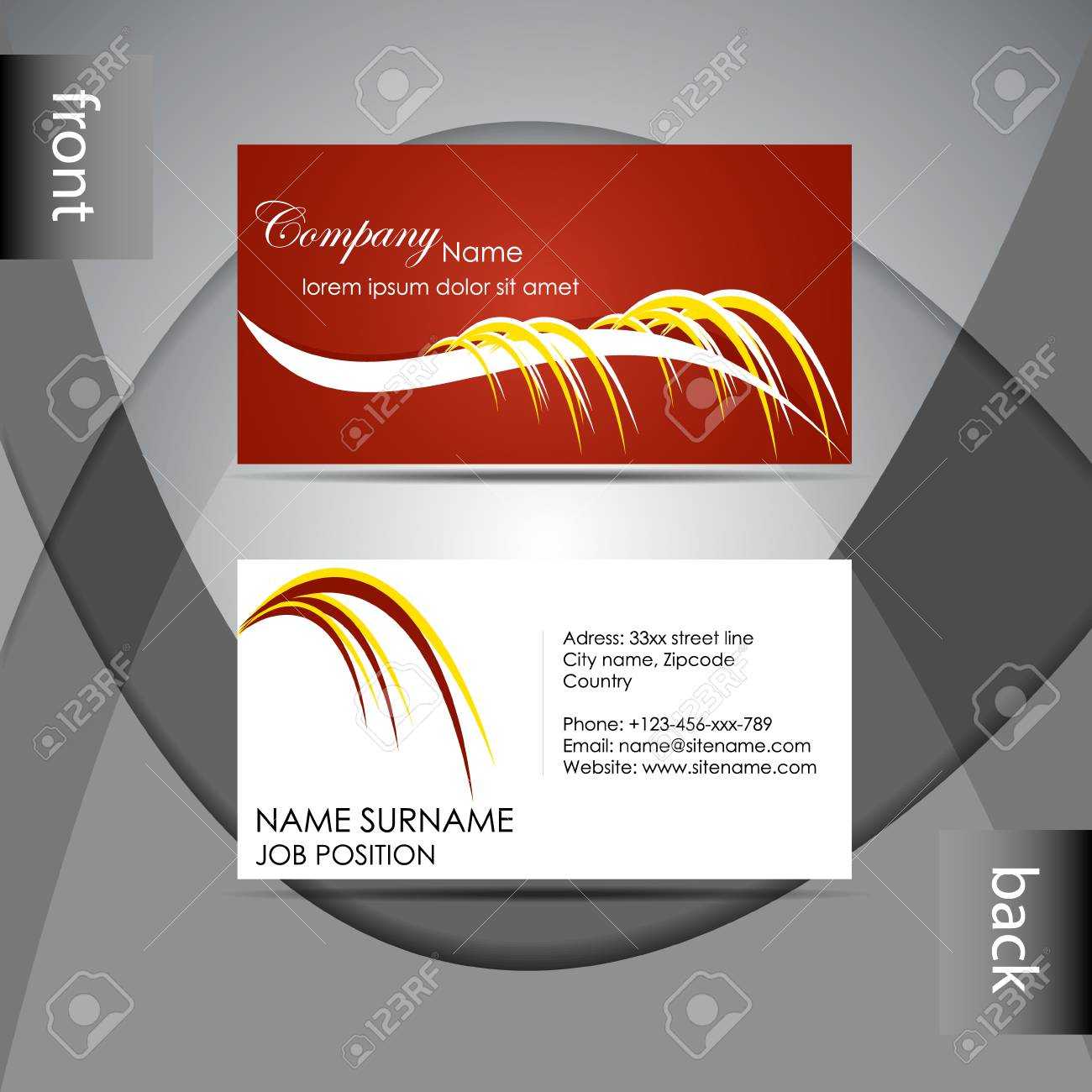 Abstract Professional Business Card Template Or Visiting Card.. With Regard To Professional Name Card Template