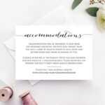 Accommodations Card With Wedding Hotel Information Card Template