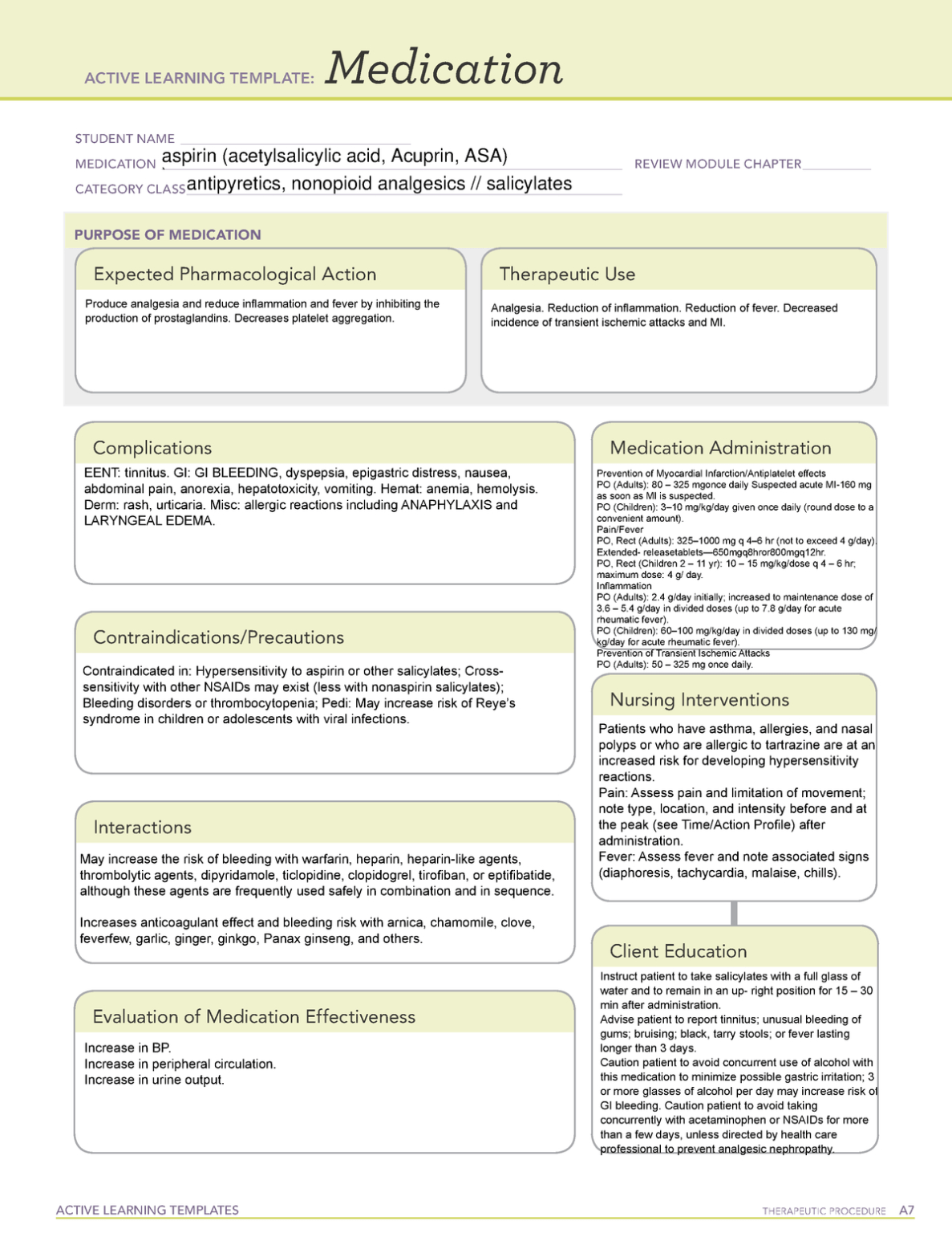 Active Learning Template Medication 2 – – Studocu In Pharmacology Drug ...