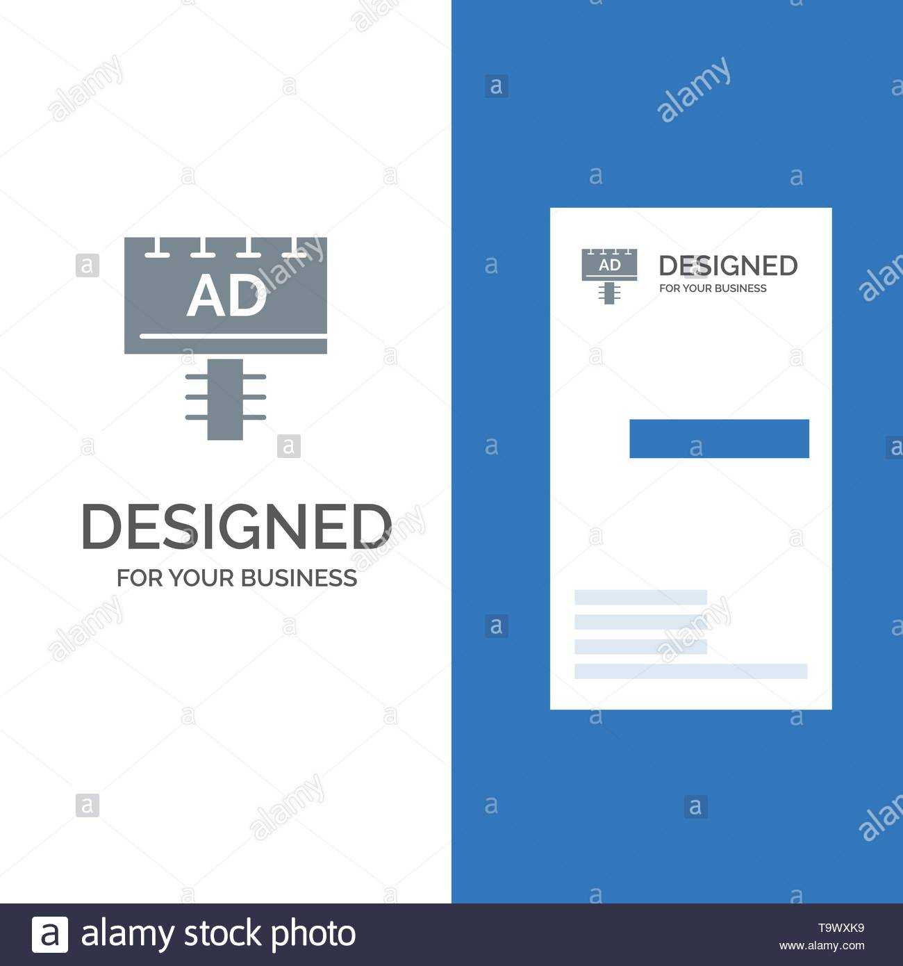 Ad, Board, Advertising, Signboard Grey Logo Design And Throughout Advertising Card Template