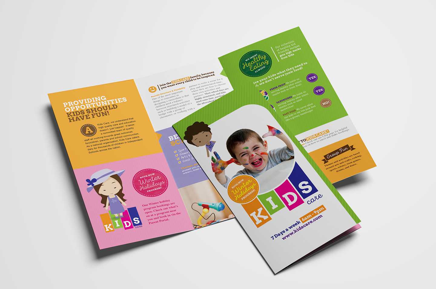 After School Care Tri Fold Brochure Template In Psd, Ai Pertaining To Tri Fold School Brochure Template