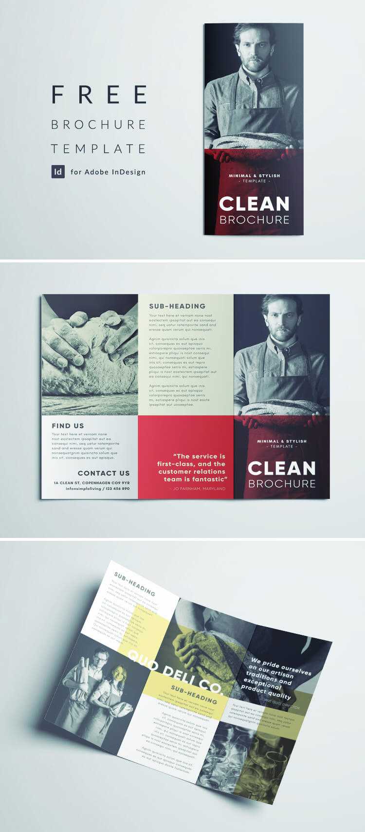 Amazing Clean Trifold Brochure Template | Free Download In Cleaning Brochure Templates Free