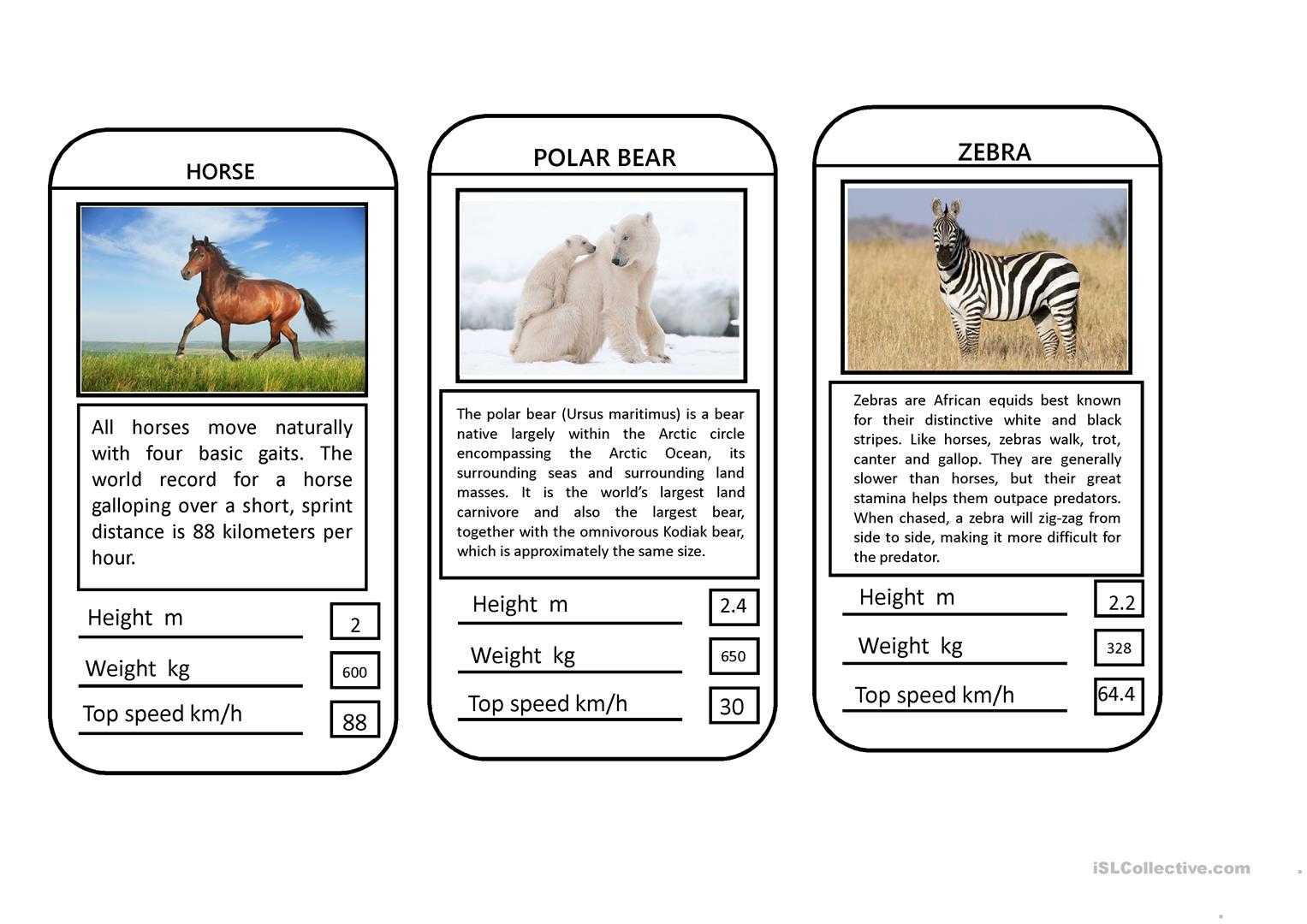 Animal Top Trumps Game – English Esl Powerpoints For In Top Trump Card Template