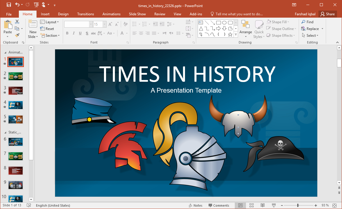 Animated History Powerpoint Template Regarding Powerpoint Replace Template