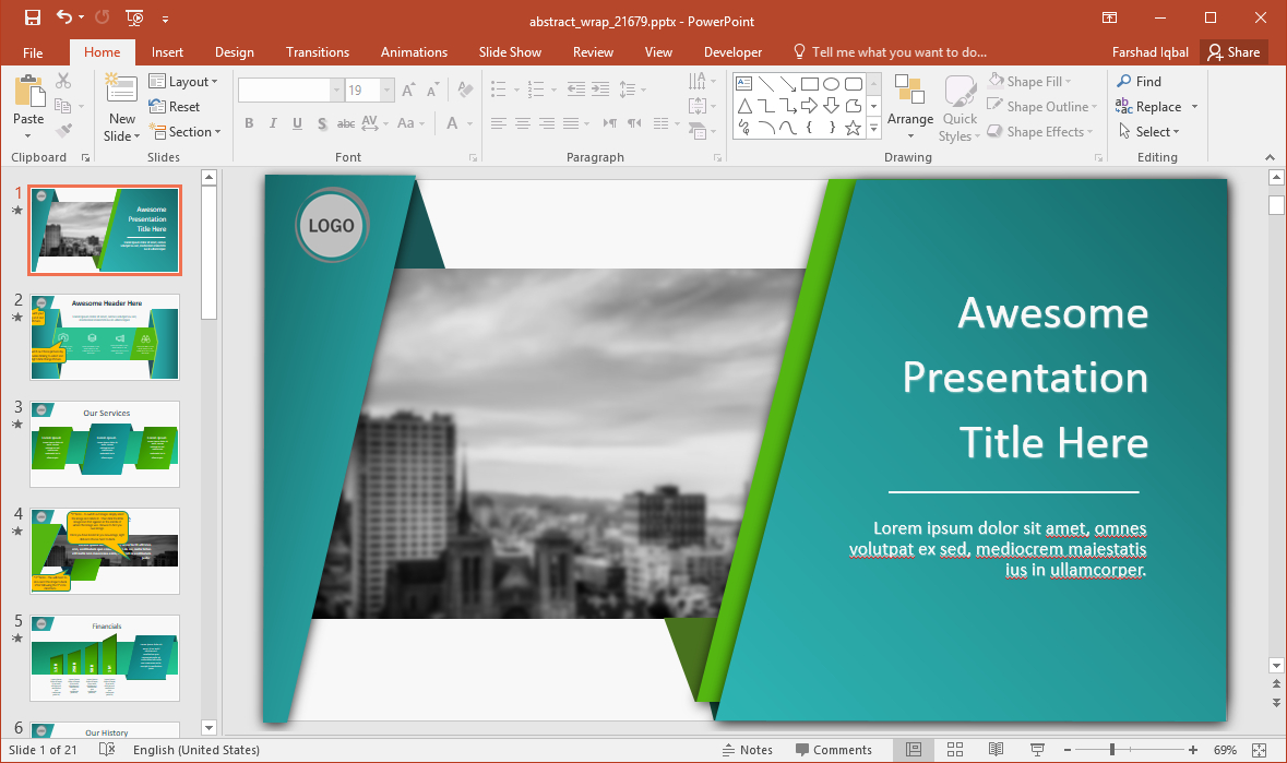 Animated Wrapping Shapes Powerpoint Template With Regard To Powerpoint Replace Template