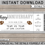 Anniversary Football Gift Tickets Within Anniversary Certificate Template Free