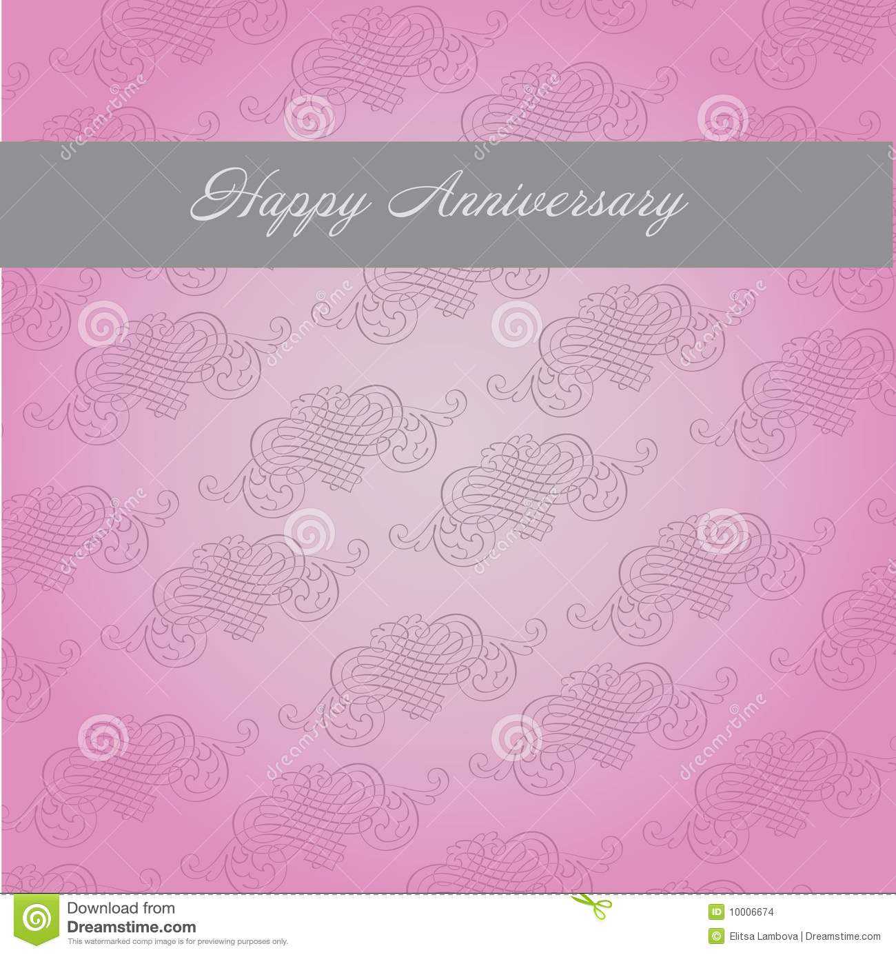 Anniversary Template Stock Vector. Illustration Of Greeting With Template For Anniversary Card