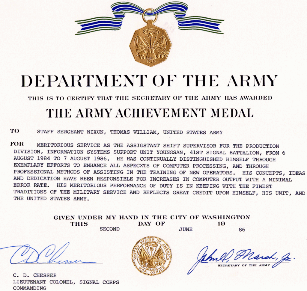 Army Achievement Medal intended for Certificate Of Achievement Army