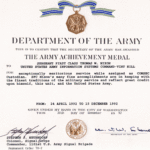 Army Achievement Medal With Regard To Army Certificate Of Appreciation Template