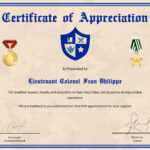 Army Certificate Of Appreciation Template Throughout Army Certificate Of Appreciation Template