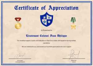 Army Certificate Of Appreciation Template throughout Army Certificate Of Appreciation Template
