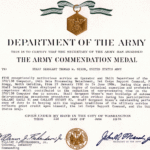 Army Commendation Medal With Certificate Of Achievement Army Template