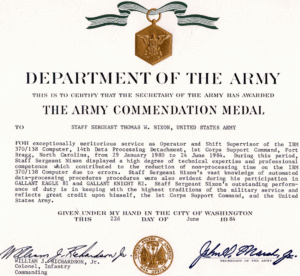 Army Commendation Medal with Certificate Of Achievement Army Template ...