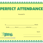 Attendance Certificate – Morningperson.co With Perfect Attendance Certificate Free Template